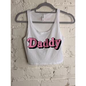 Bella Canvas Daddy Graphic Crop Tank Top White Call Her Daddy XS Trendy